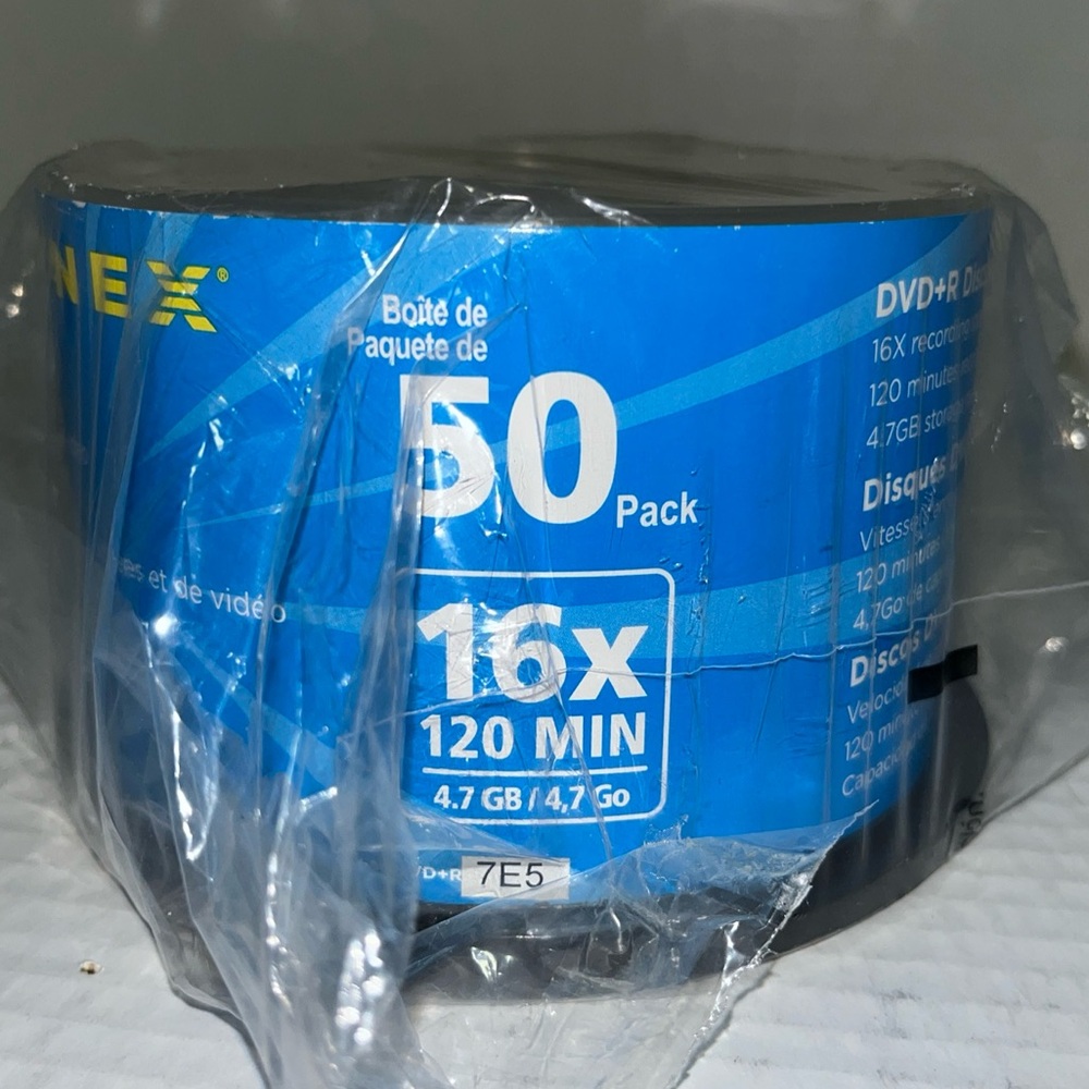 Dynex 16x 4.7gb 120-minute Dvd+R Media 50 Pack Spindle Open Box